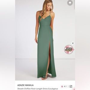 Azazie Eucalyptus Manila Bridesmaids Dress